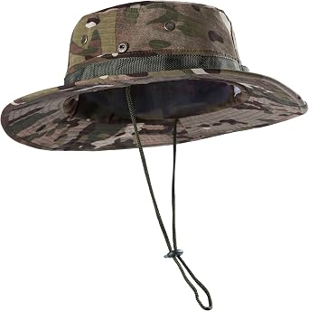 Unisex Military Boonie Hat- Premium Soft Cotton & Polyester Fabric, Sturdy Stitching Wide Brimmed Mens & Womens Boonie Hat- Top Camo Bucket Hat In Attractive Colors For Sports Fishing Beach