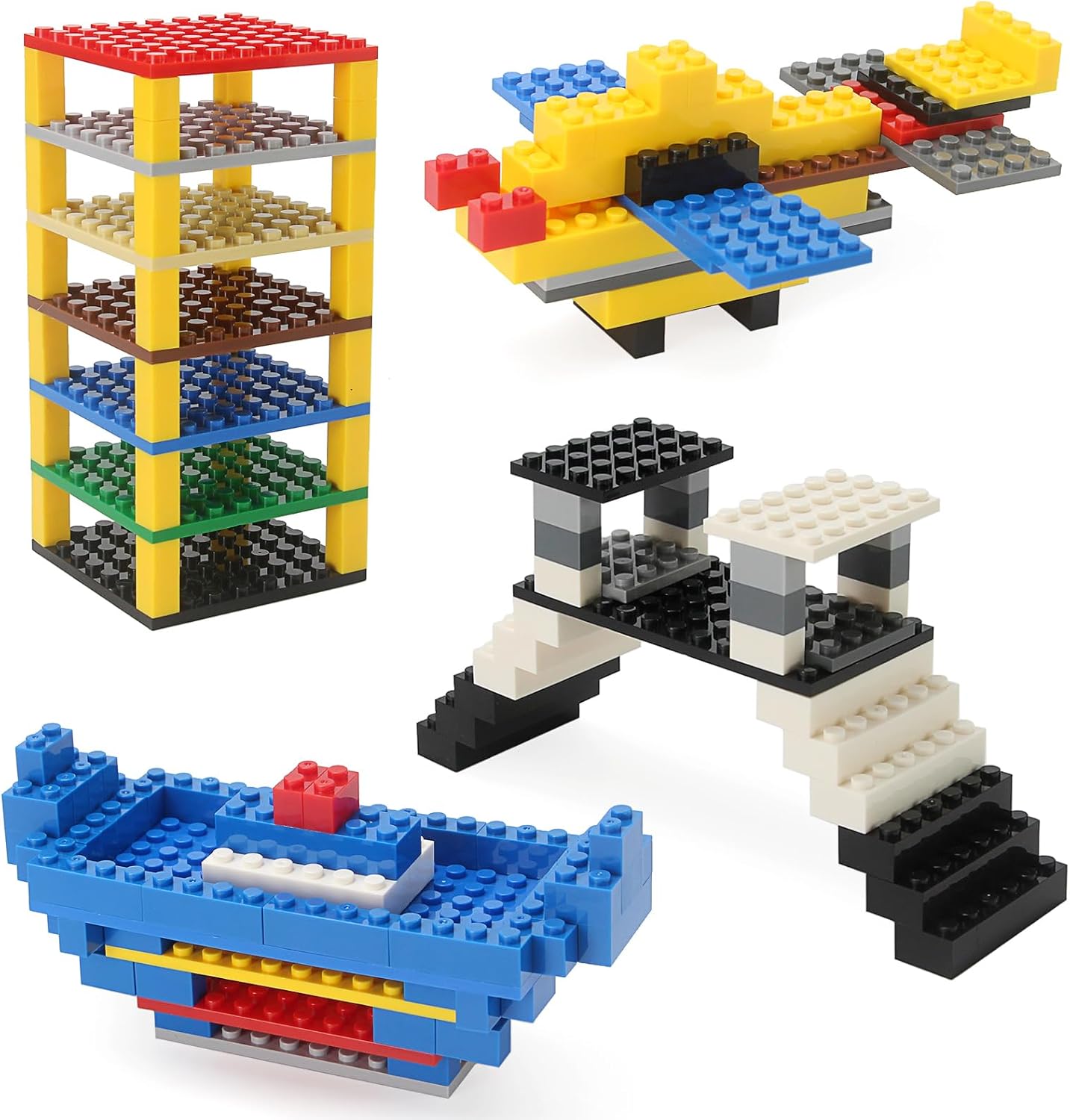 Mixed 11 Size Building Plates Set 110 Pieces Parts Base Platform Multicolored Classic Parts MOC Compatible with Baseplate for Figure Pack Toys - Image 5