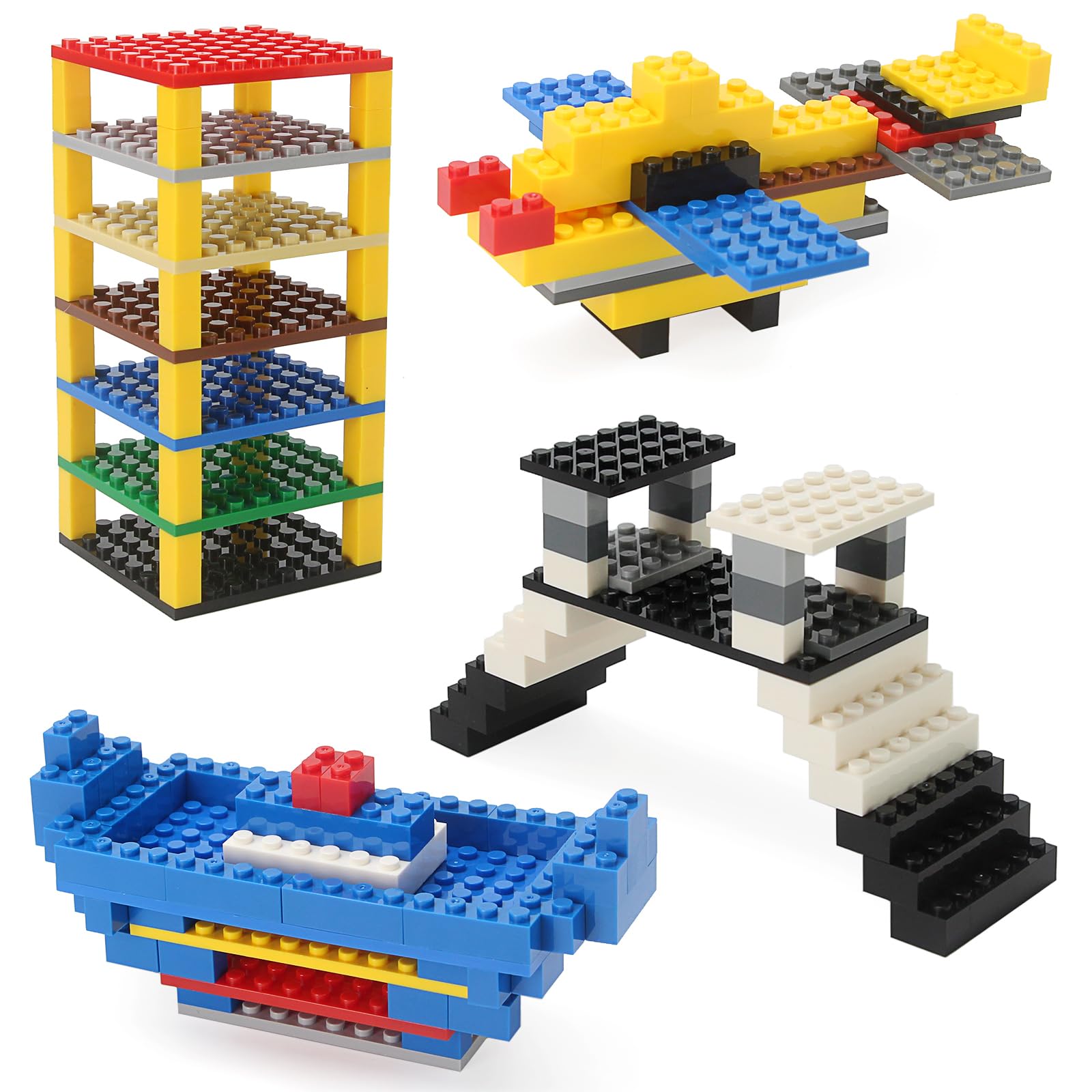 Feleph 110 Pieces 11 Sizes Classic Building Plates Parts 10 Mixed Color Compatible with Flat Platform Base for City Moc Figure Series Pack Set Toys Kids - Image 4