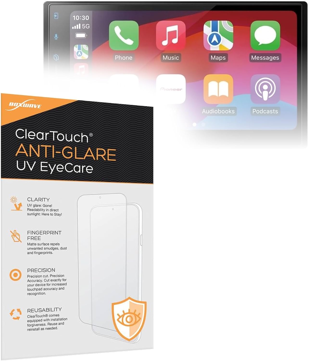 BoxWave Screen Protector Compatible with Pioneer DMH-W3000NEX - ClearTouch Anti-Glare Anti-UV EyeCare (2-Pack), Filters Out Harmful Blue Light Reduce Fatigue