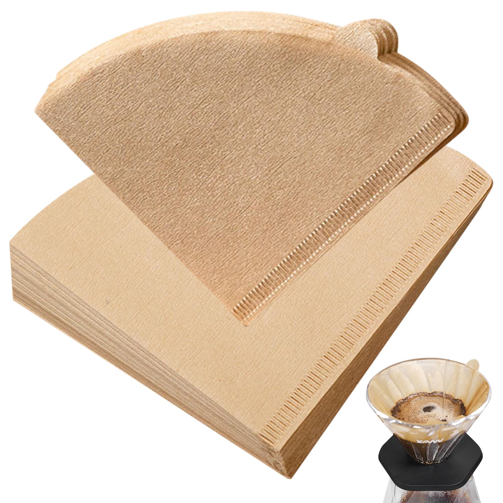 Coffee Filter Papers, V02 Filter Papers Storage Coffee Paper Rack, 1-4 Cups Coffee Filter Papers, Coffee Accessories for Cone Coffee Filters, Coffee Dripper, Tea Filters (100 PCS)