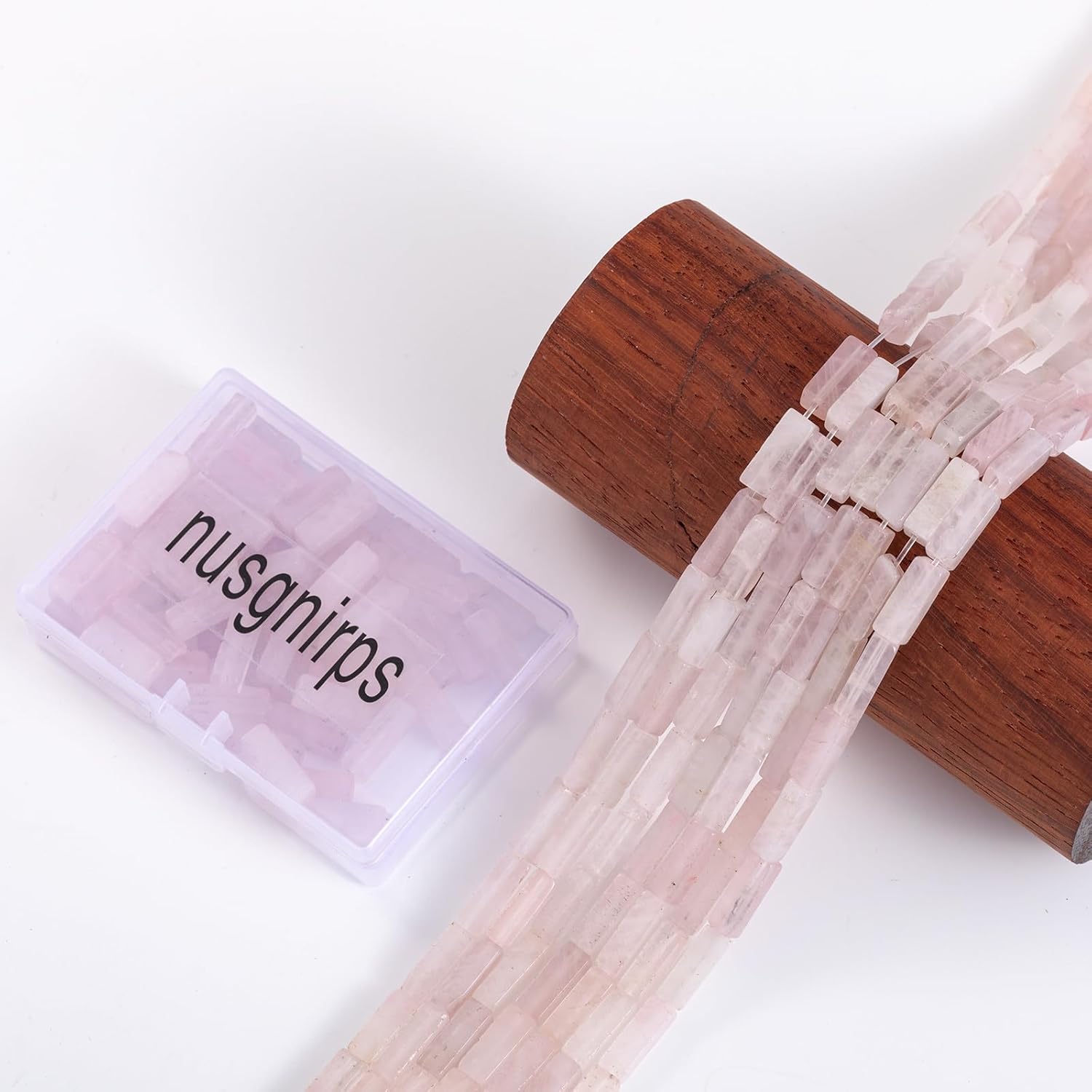 Natural Rose Quartz Crystal Rectangle Tube Beads 4x13mm 38cm/str Loose Semi Gemstone Stone Beads for Making Bracelets Necklace Earrings - Image 6