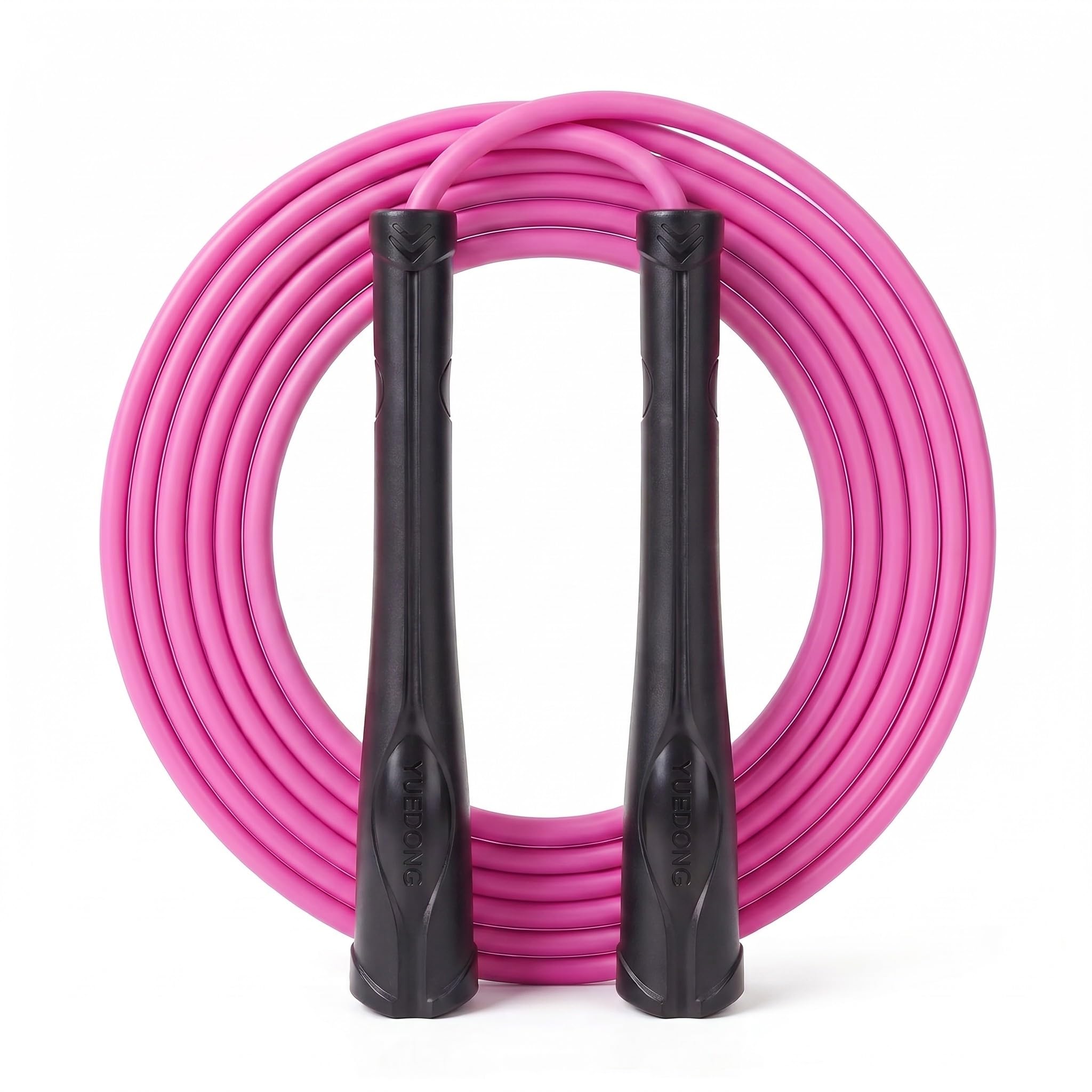 YUEDONG Women’s Silent Weighted Jump Rope Apartment-Friendly Tangle-Free 5mm PVC Skipping Rope with Ergonomic Grip Adjustable for Home Gym Cardio Workout Body Sculpting & Fat Loss (1, BLACK, 5mm)