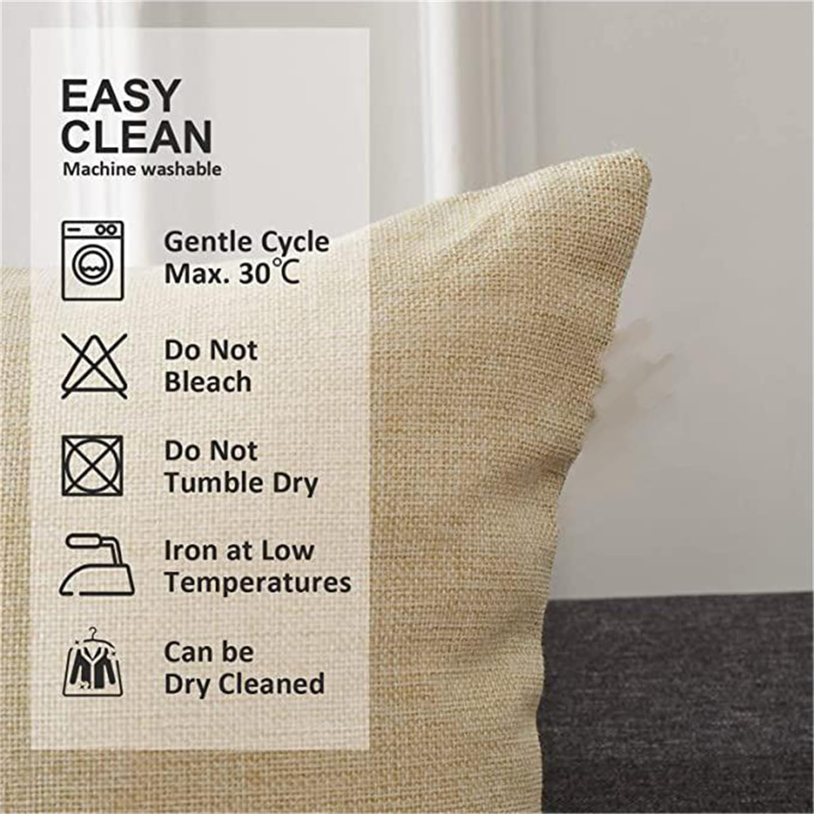 Set di 4 Giallo Cuscini per Divano 45x45cm Decorazioni Giardino per Esterno Federe Cuscini Divano in Lino Geometria nordica Cuscini da Esterno Impermeabili per Divano Casa Esterno Copricuscino-AE392