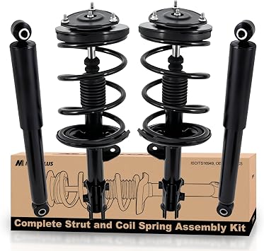 MOSTPLUS Front and Rear Complete Strut Assembly & Shock Absorber w/Coil Springs compatible with 2006-2014 Kia Sedona 2007-2008 Hyundai Entourage, Replace 172918 172917 437307 Set of 4