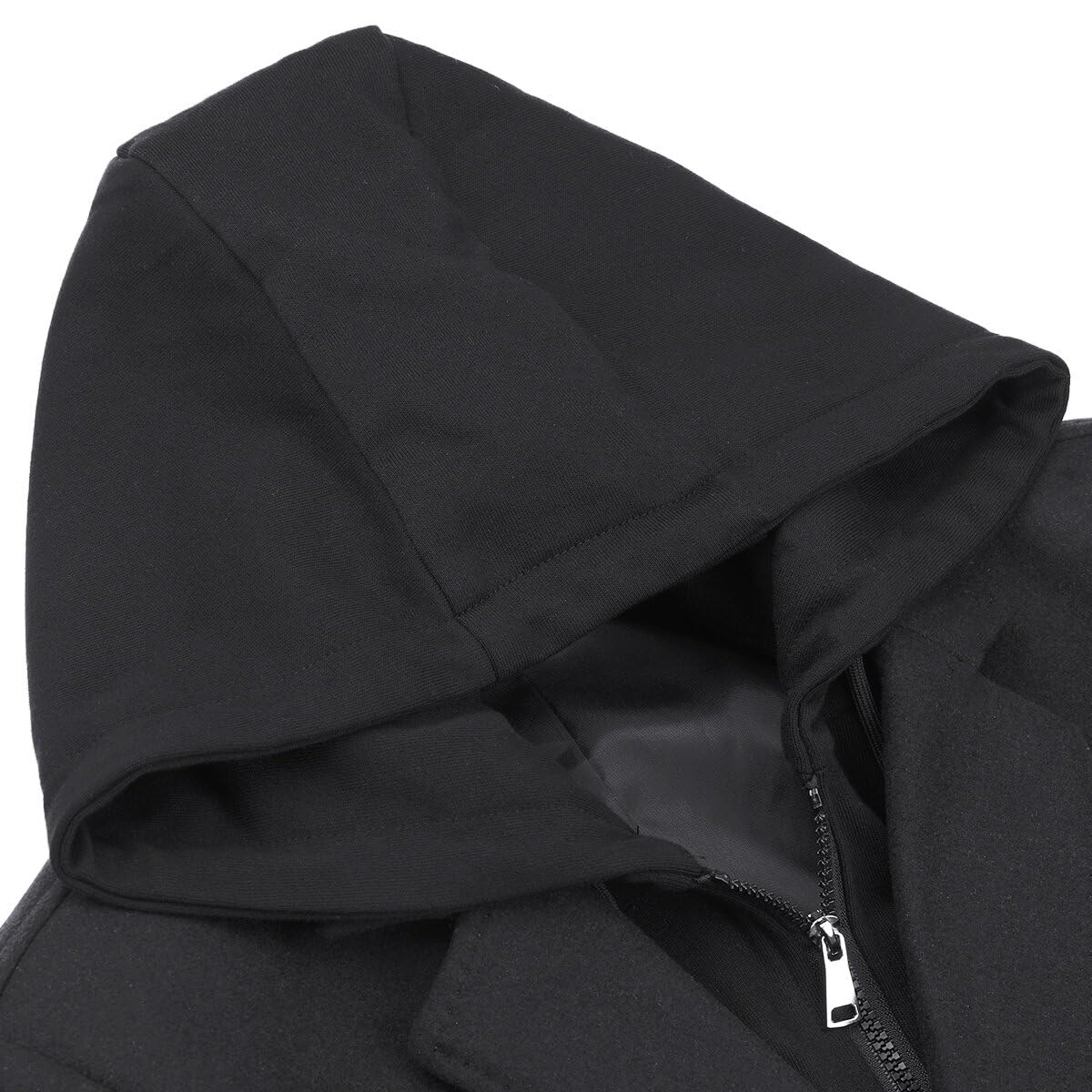 YOUTHUP Cappotto di Lana da Uomo Slim Fit Spessore Cappotti Con Cappuccio Rimovibile Elegante Invernale Trench Coat