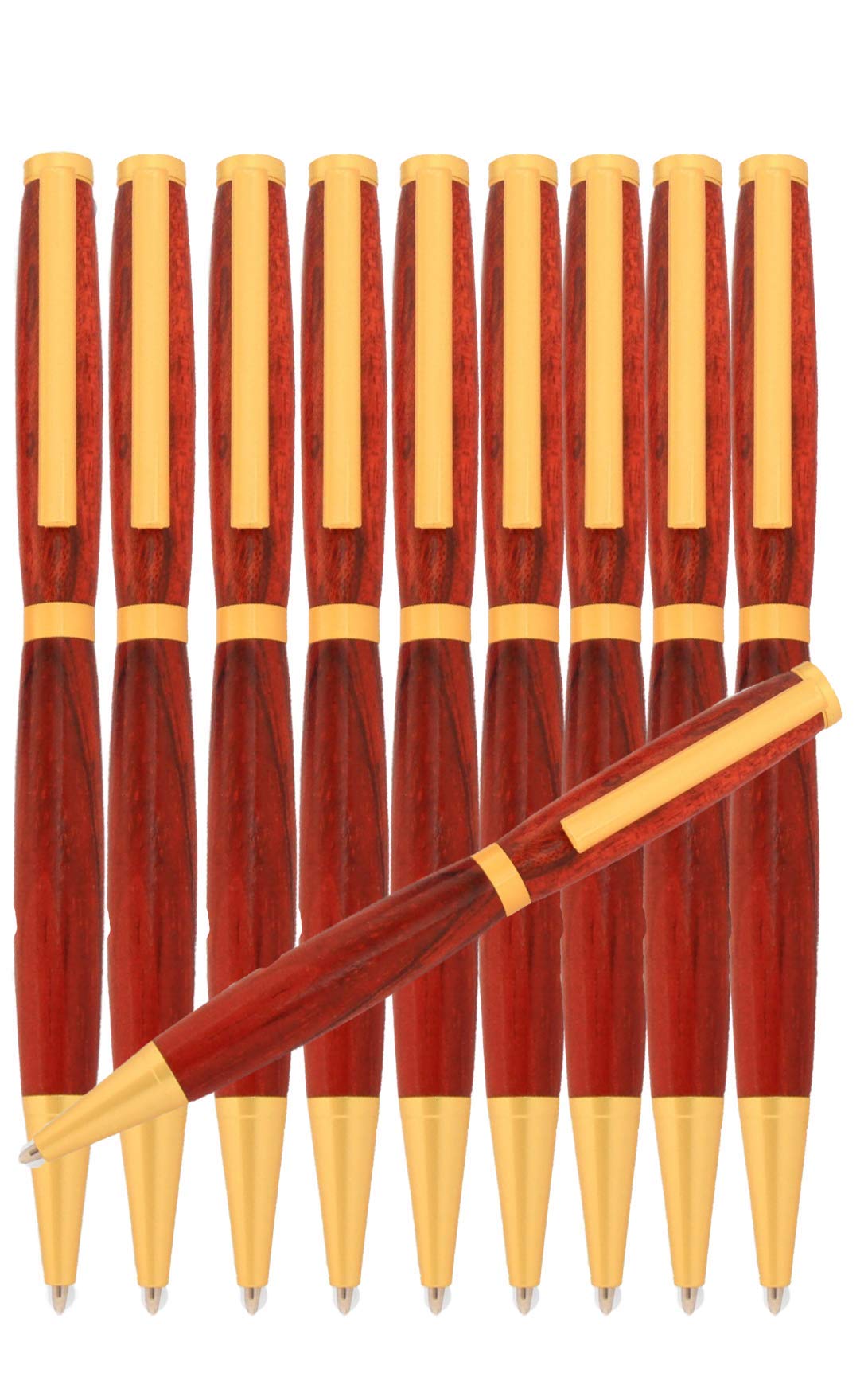 Stylos Slimline Twist en or satiné Pen Kit Mall par 10 pour créer des cadeaux uniques