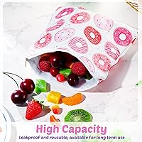 Vista 3 de Chumia 6 Bolsas Reutilizables para Refrigerios Regalos de Navidad Seguridad Alimentaria Bolsas Lavables para Refrigerios Almuerzo con Cremallera