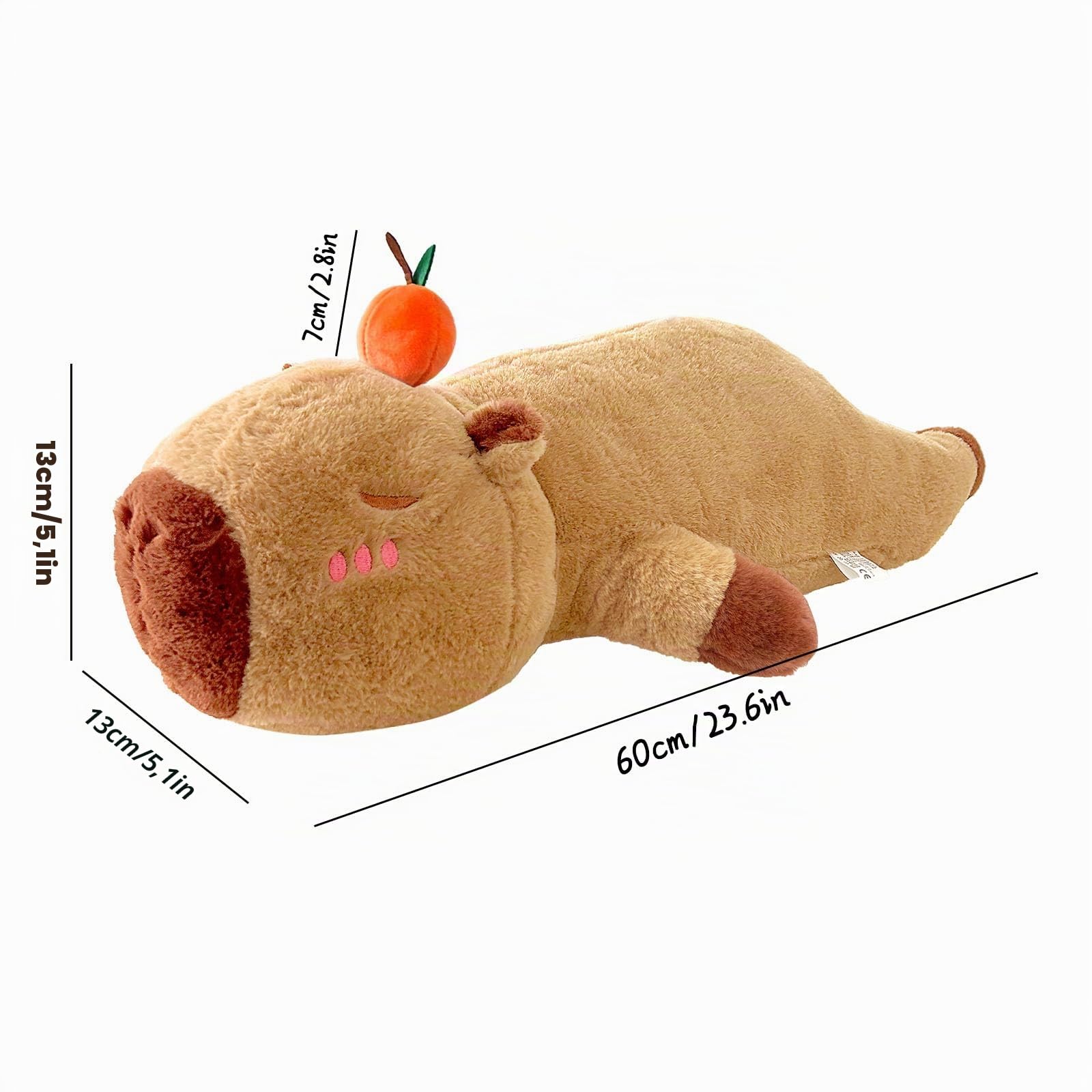 Capibara Peluche Gigante, 60cm Peluche Capybara, Capybara Cuscino, Pupazzo Capibara Gigante, Capybara Plush Toy