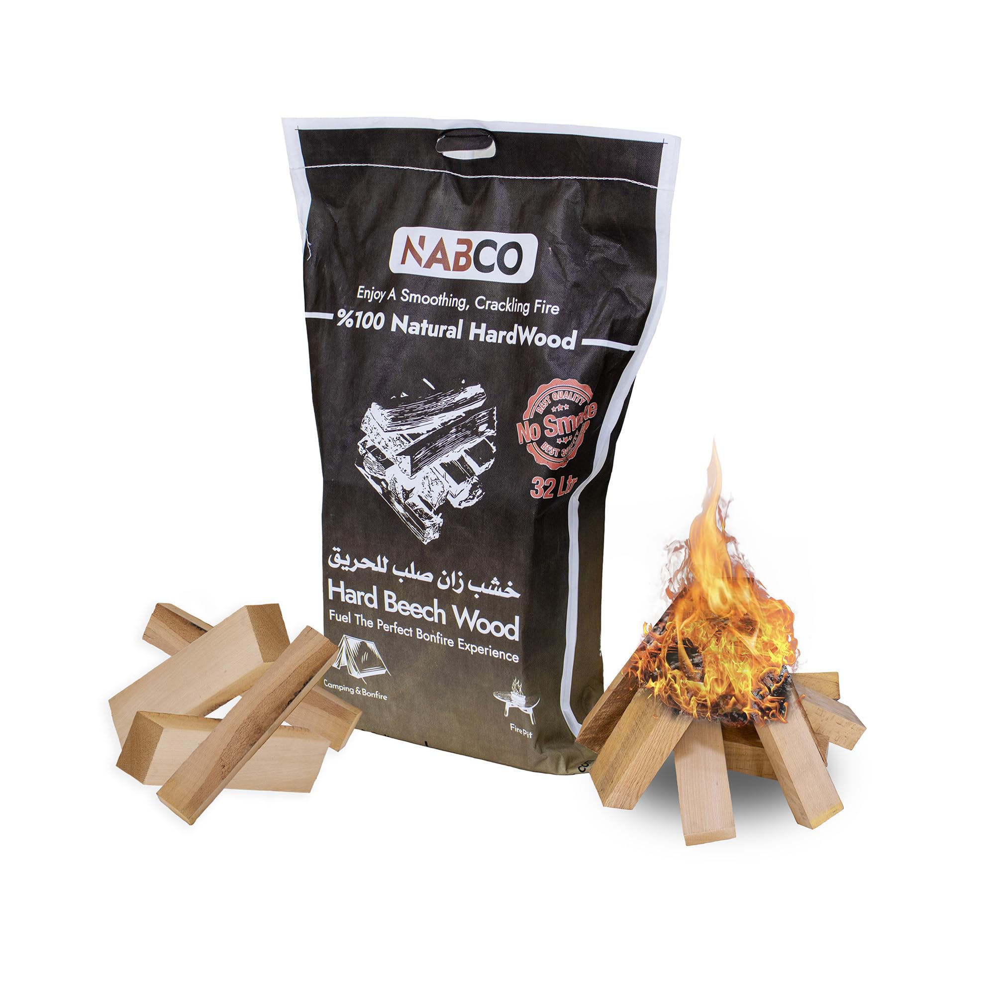 NABCOKiln Dried Beech Fire Wood 32L~15Kg, Hardwood log Ready to Burn, Firewood log best for Fire Pits, Pizza Ovens, Outdoor Cooking and Grilling, Premium Quality: 100% Natural Solid Wood (3)