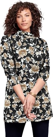 Roamans Womens Plus Size Ultimate Mockneck Tunic