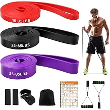 Resistance Bands Set, 3 Different Levels Fitness Bands, Resistance Bands, with Door Anchor, Handles, Protective Cover, Carry Bag and Training Instructions for Strength Training, Pull-Ups, Yoga