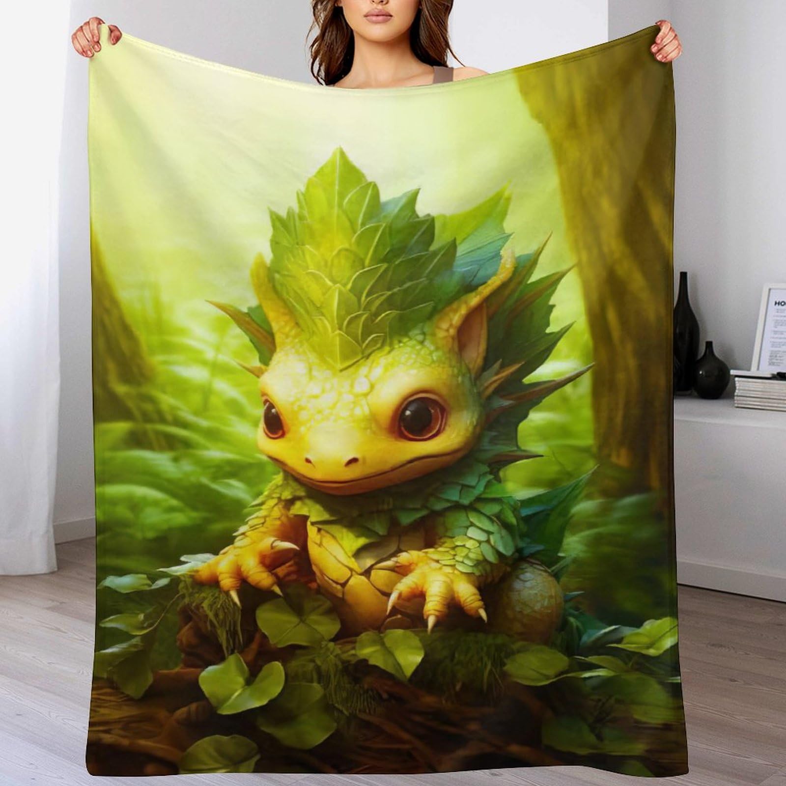 Couverture dinosaure en flanelle 140x180cm, jeté de canapé chaud et très doux
