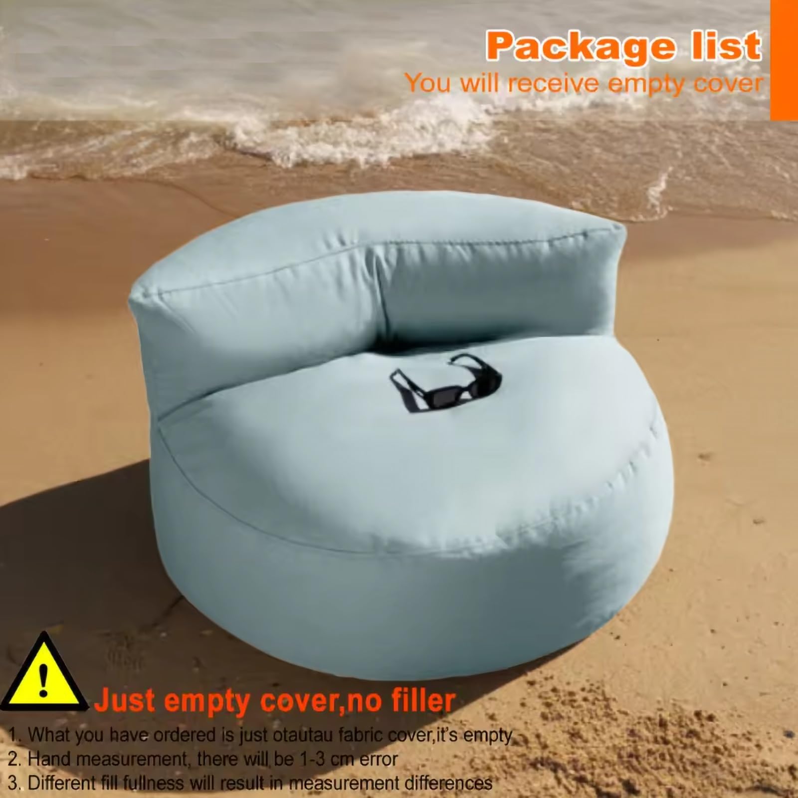Wodoodporny pokrowiec na krzesło do siedzenia - przenośna miękka sofa na zewnątrz i szezlong - idealny do ogrodu, na plażę, kemping, przy basenie i do salonu, zielony (bez wypełnienia)