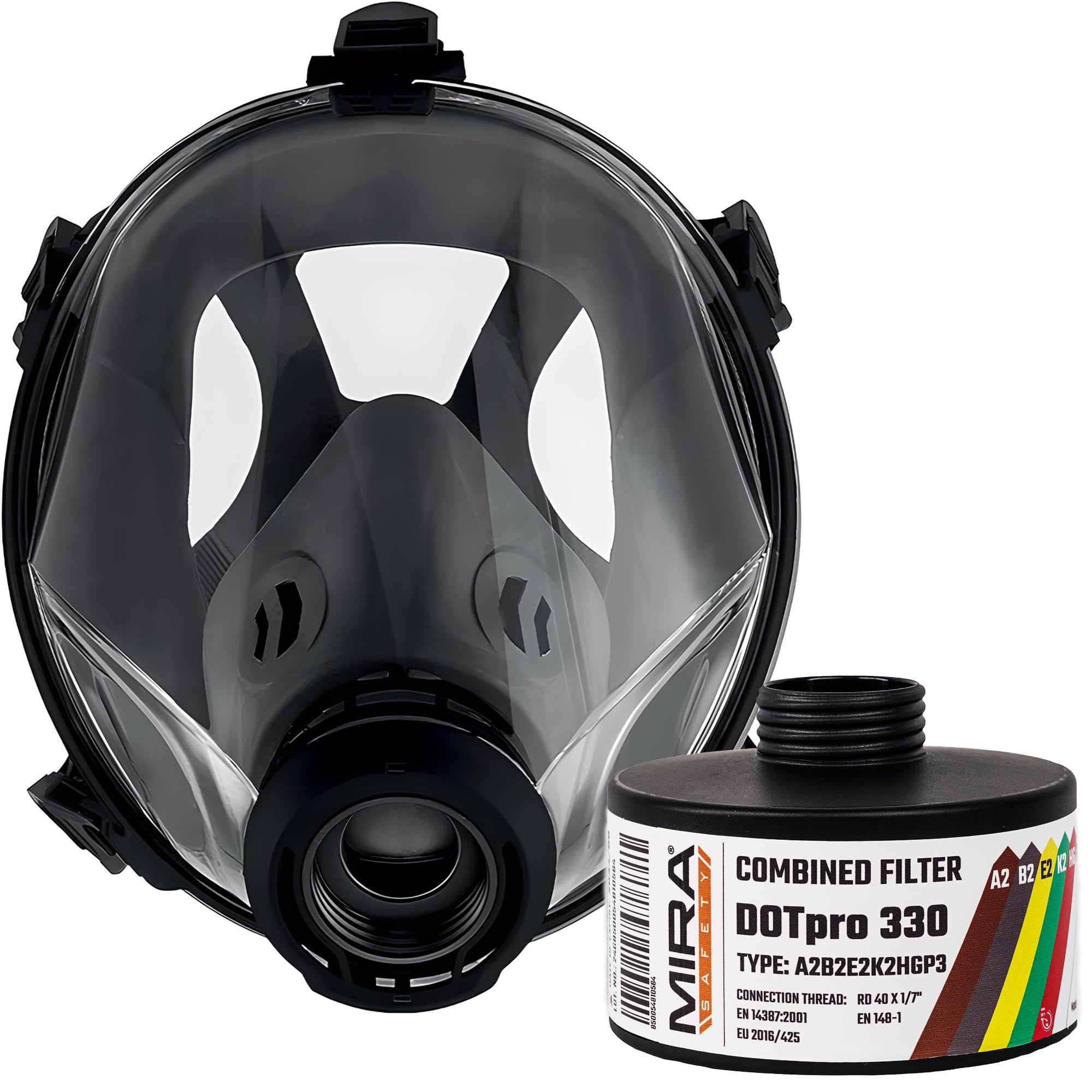 Mira Safety CM-I01 Gas Mask and DotPro 330 CBRN and Industrial Filter