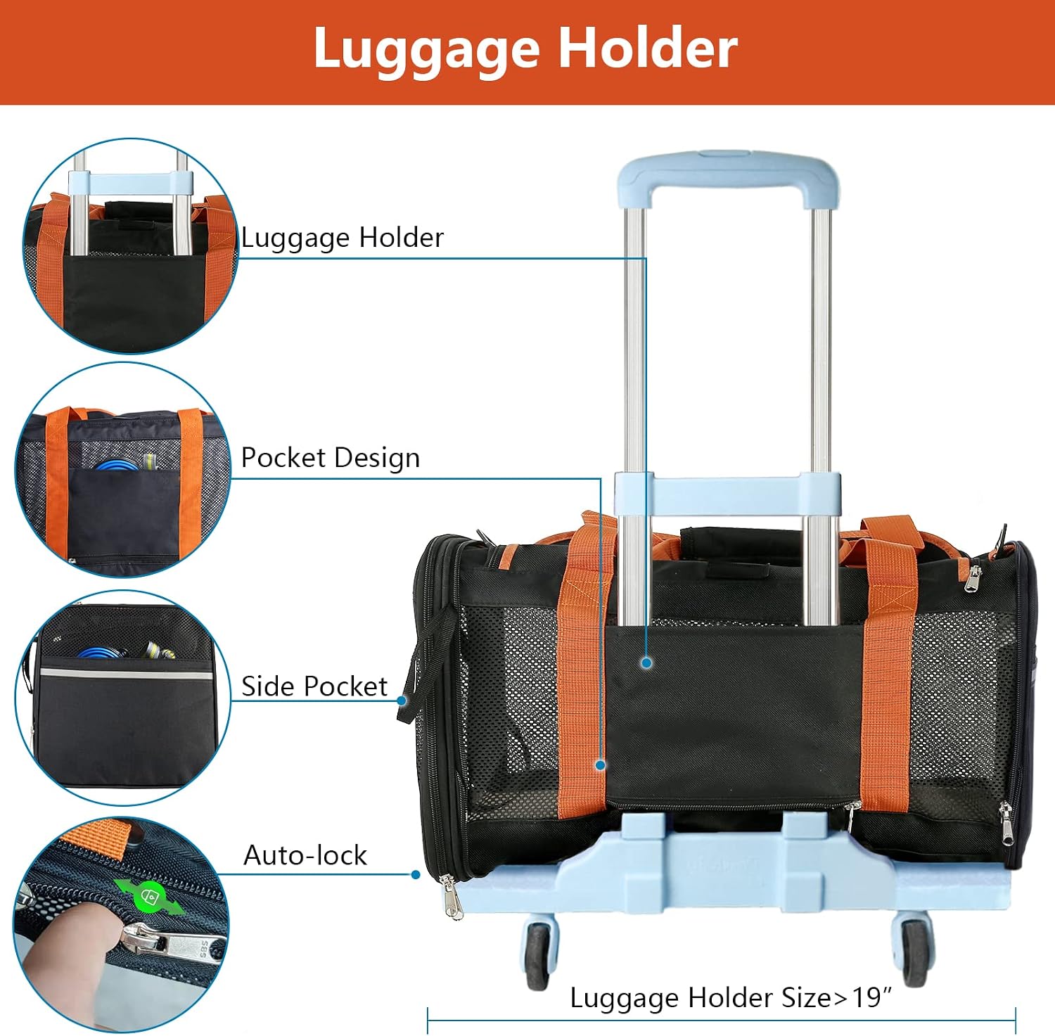SEVVIS Extra Large Cat Carriers for Cats 20 lbs+, Soft Sided Pet Carrier Bag for Dogs, Portable Large Dog Carrier- Collapsible Folding Pet Travel Carrier, Large Top Loading cat Carrier for 2 Cats