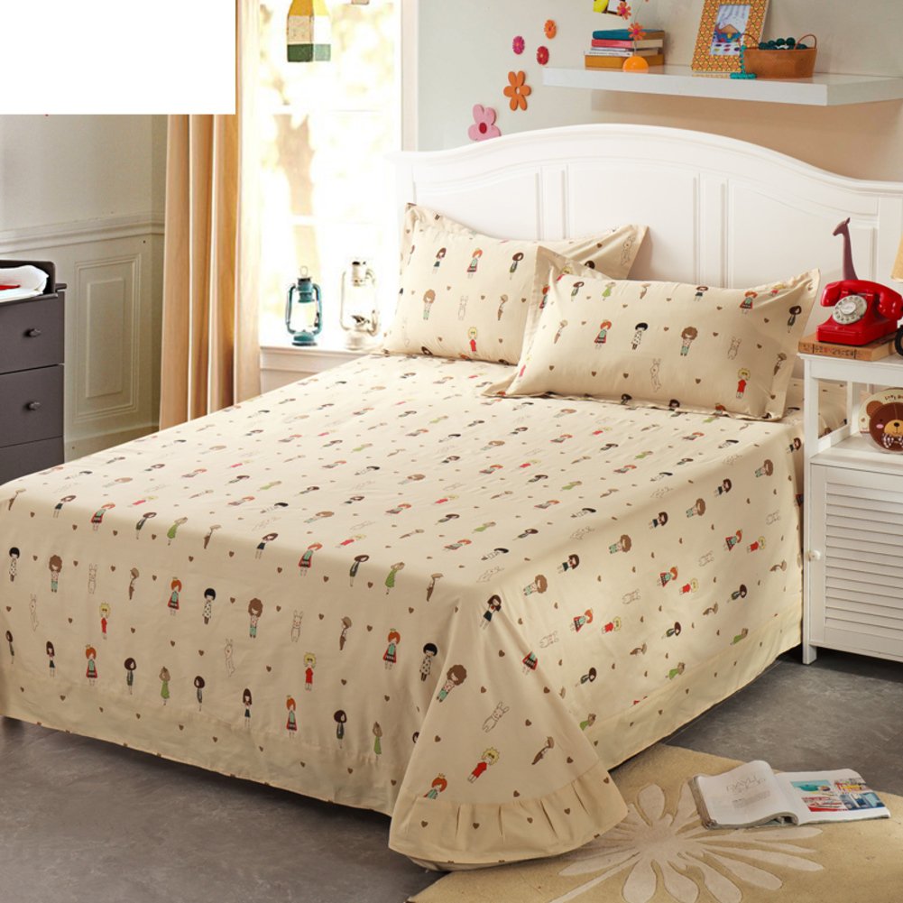 Drap plat une pièce en sergé de coton double F 250x245cm