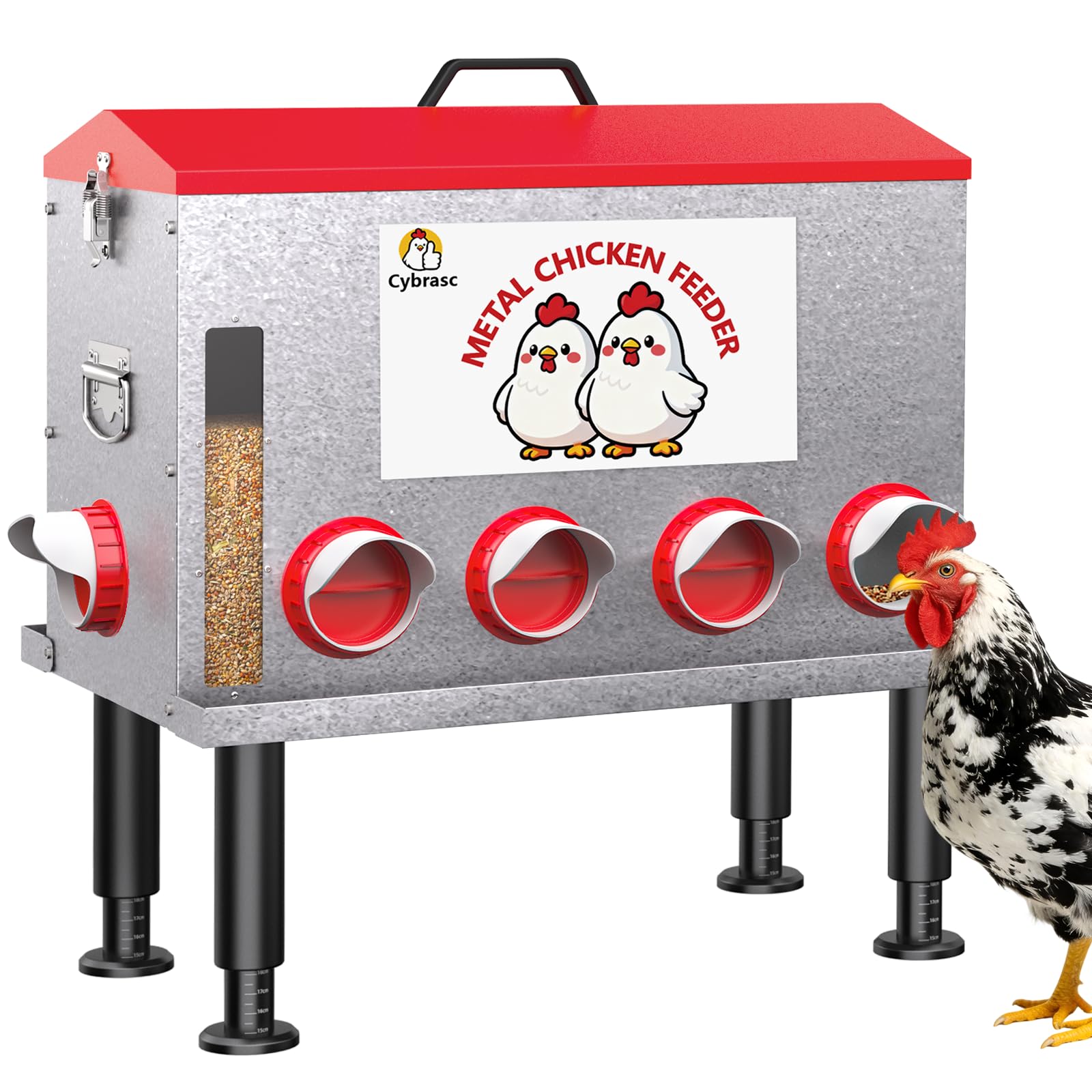 Cybrasc 16-Gallon Metal Automatic Chicken Feeder