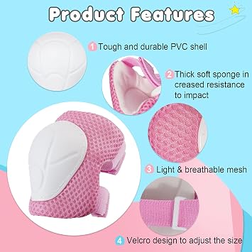 Kids Bike Helmet Adjustable Toddler Bike Helmets for Kids 2-5-8/8-14 Years with Knee Elbow Wrist Pads for GirlsBoys Youth Skateboard Bicycle Helmet for Scooter Roller Skating Balance Bike