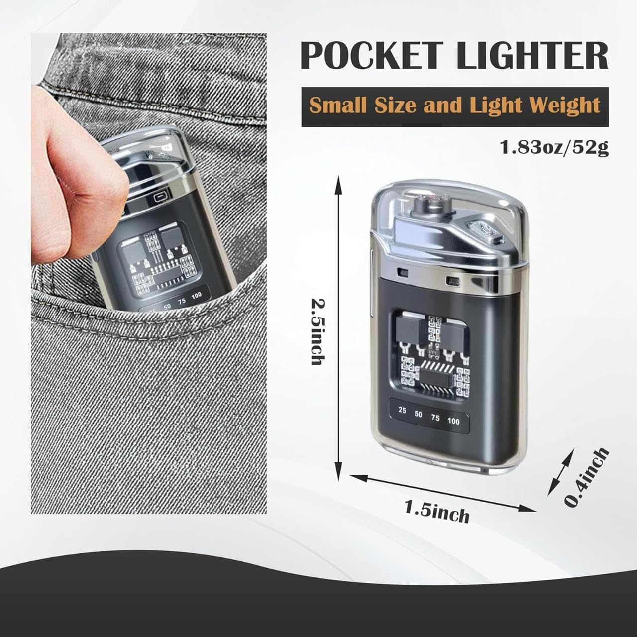 DERIKO USB Rechargeable Plasma Lighter | Dual Arc Electric Cigarette Lighter | Transparent Stylish Windproof Flameless Lighter for Camping, Travel & Outdoor Use 2