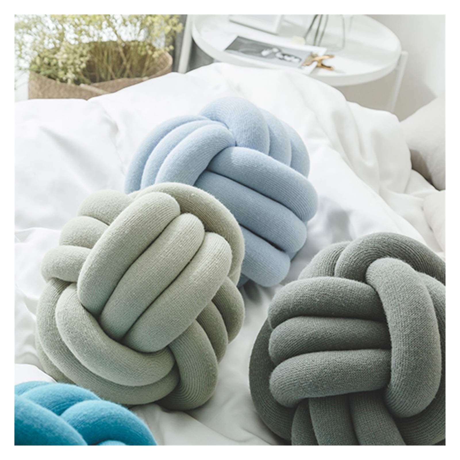 Gruba przędza Aeelike, Gruba przędza wełniana na ramię węzeł poduszka piłka wielokolorowa średnica 25-30 cm samochód domowy(Camel gray)