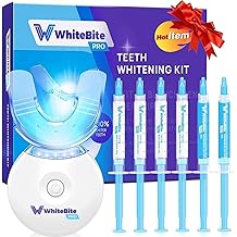 Whitebite Pro Teeth Whitening Kit for Sensitive Teeth | 4 Whitening Gels &amp; 2 Remineralizing Gels | LED Light System for Fast Results | Professional Dental Grade | Enamel Safe