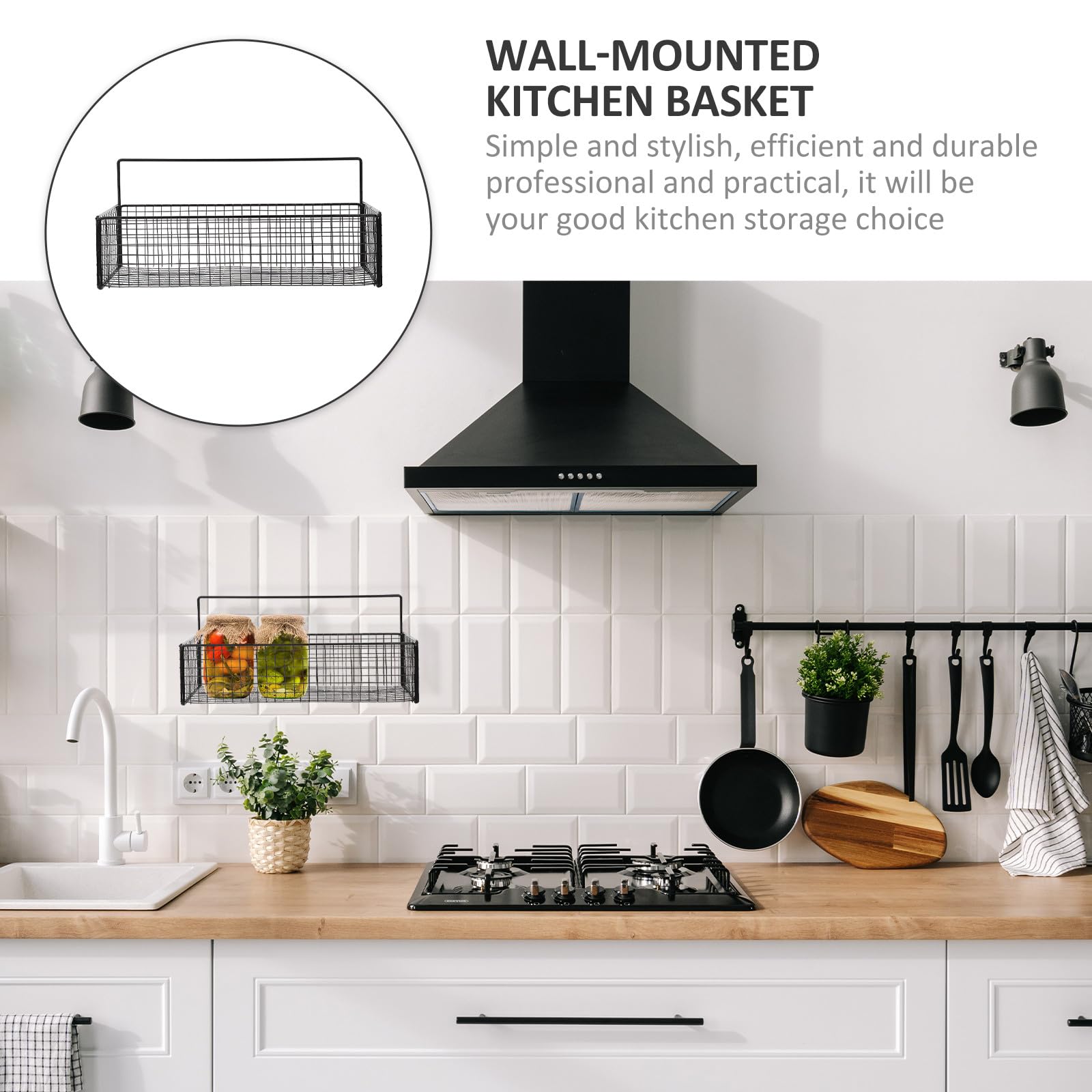 Gatuida Cesta Colgante de Hierro para Cocina en Pared, Organizador Práctico y Ahorrador de Espacio para Almacenar Jengibre y Frutas