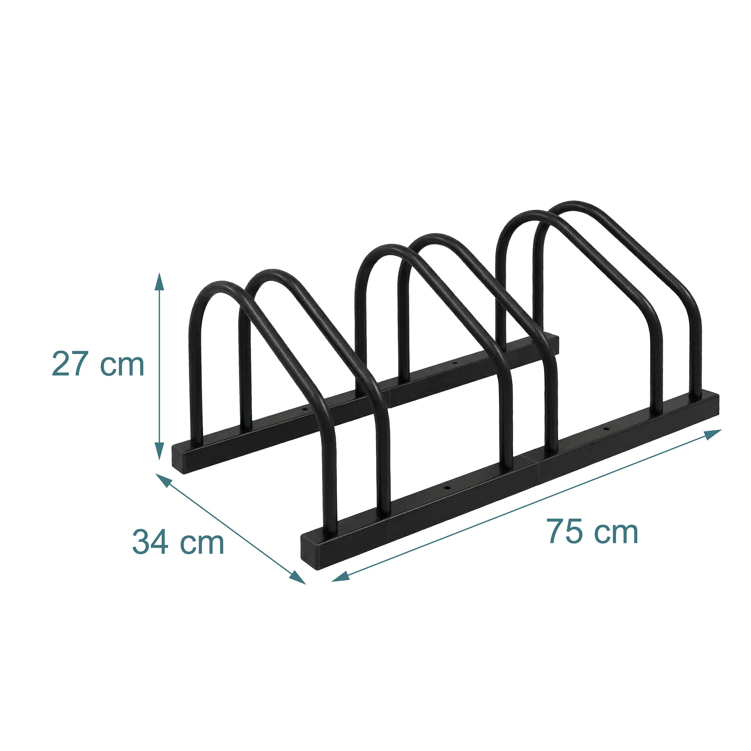 Relaxdays soporte bicicletas suelo/pared, 3 bicis, ruedas hasta 65 mm, garaje/patio, aparcamiento en fila, acero negro