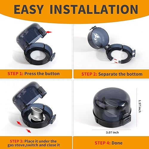 Miniatura 6 de Paquete de 5 + 1 fundas de seguridad para pomos de estufa para niños, cerradura de puerta de horno a prueba de niños, a prueba de bebés, cerradura