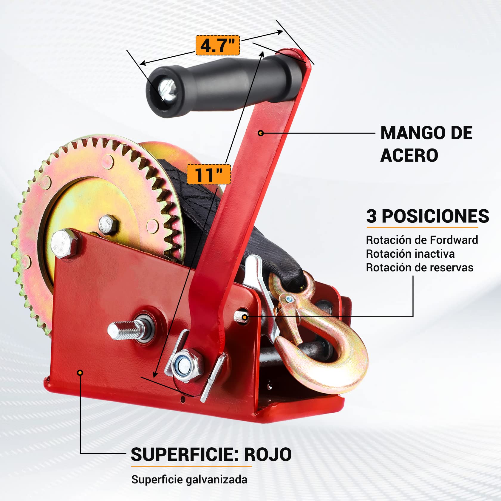 Estrattore Per Cavi In Acciaio Da 2 Tonnellate E 2 Ganci Per Impieghi Gravosi Attrezzo A Cricchetto Per Verricello A Catena Verricello Manuale Per Autoveicoli Estrattore Per Cavi 88829924 - Foto 11