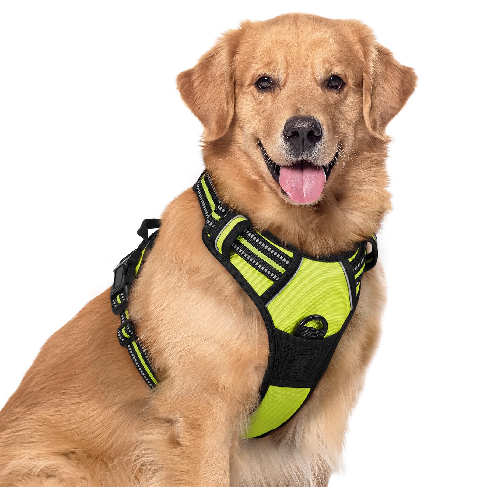 rabbitgoo Dog Harness No Pull with 2 Leash Clips, Adjustable Soft Padded, Reflective Oxford No Choke Pet Vest with Easy Control Handle for Large Dogs,