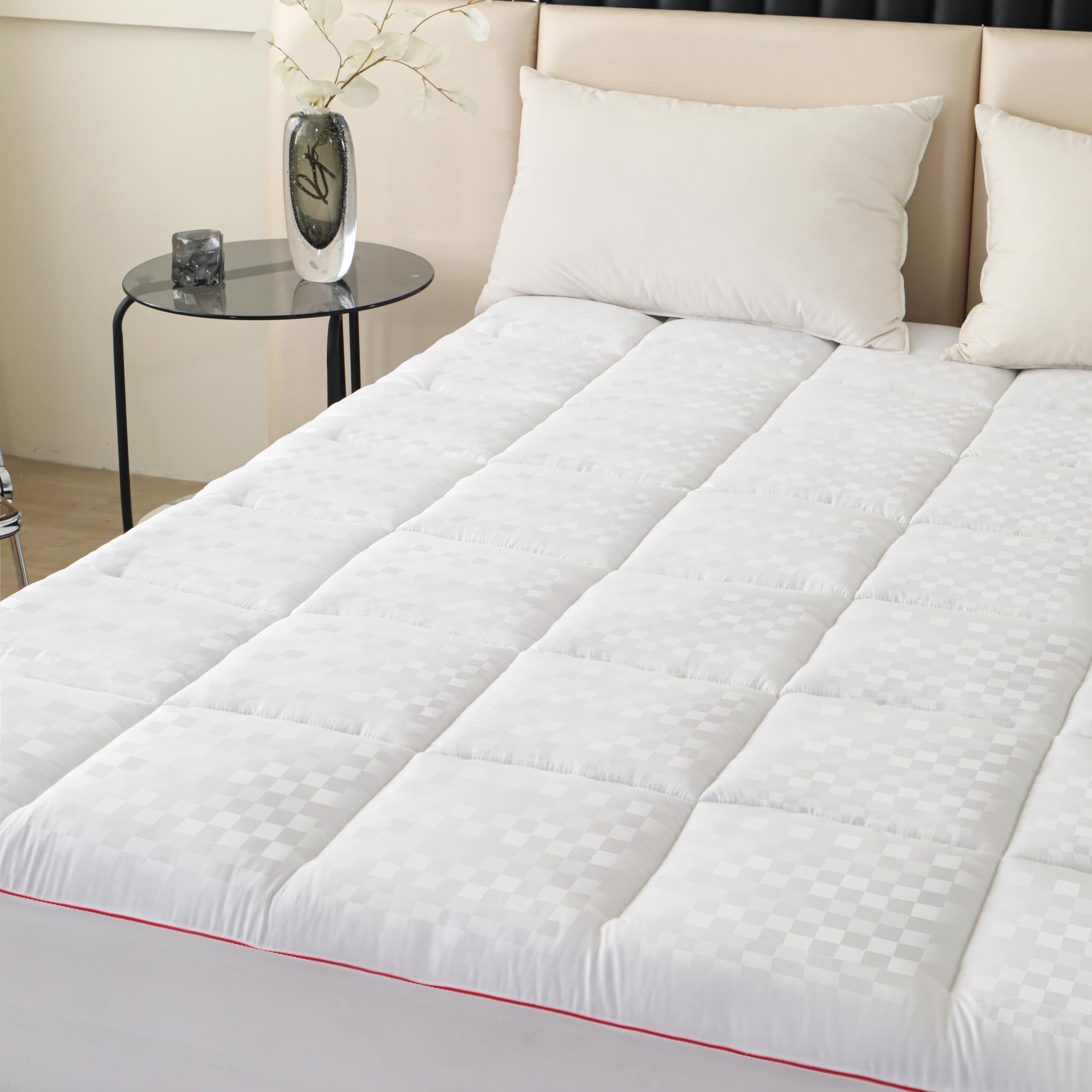 PAJEO King Size Mattress Protector, Mattress Topper with 8-15