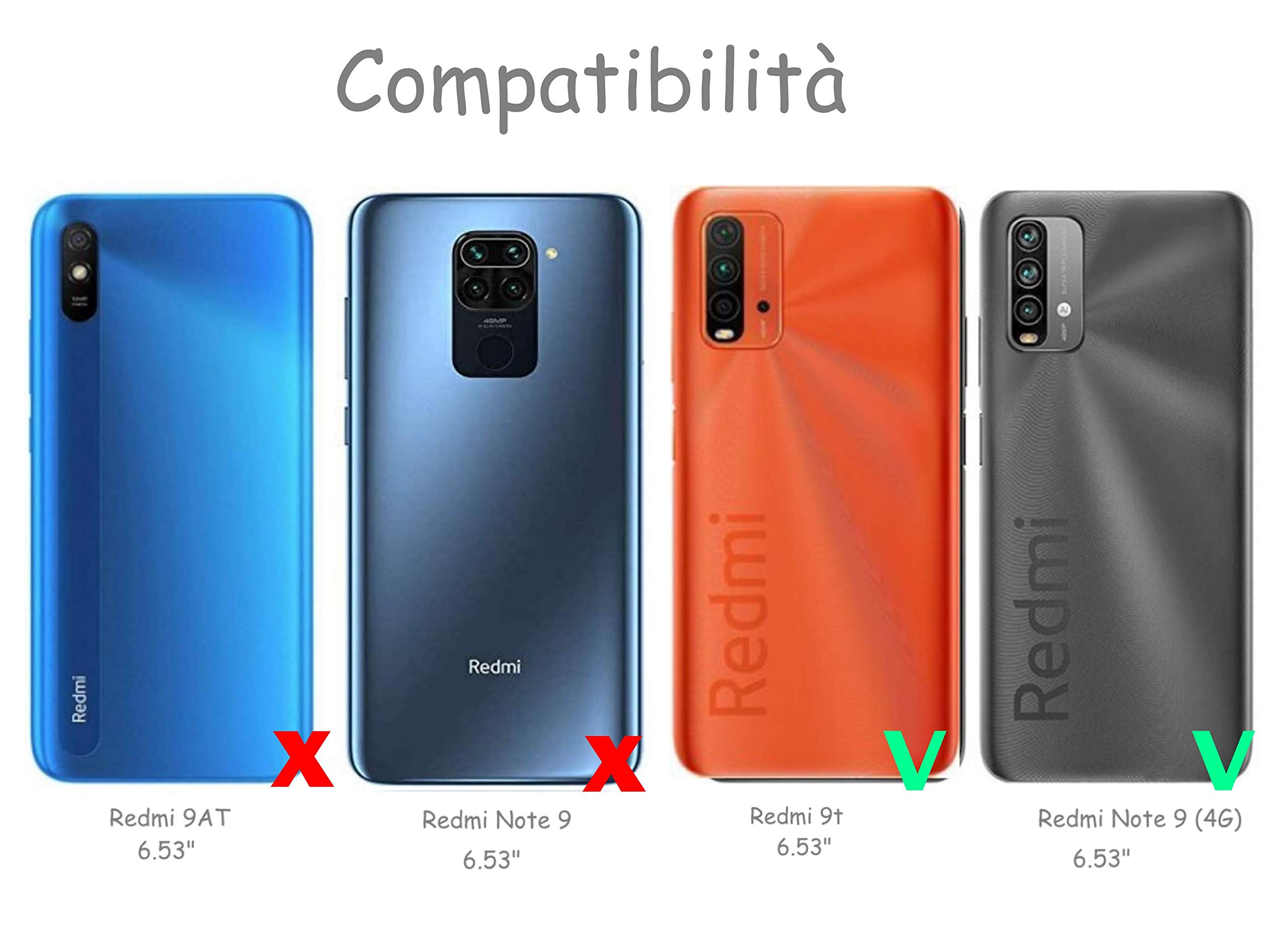 Custodia Compatibili con [ Xiaomi Redmi Note 9T ] sfondo Trasparente