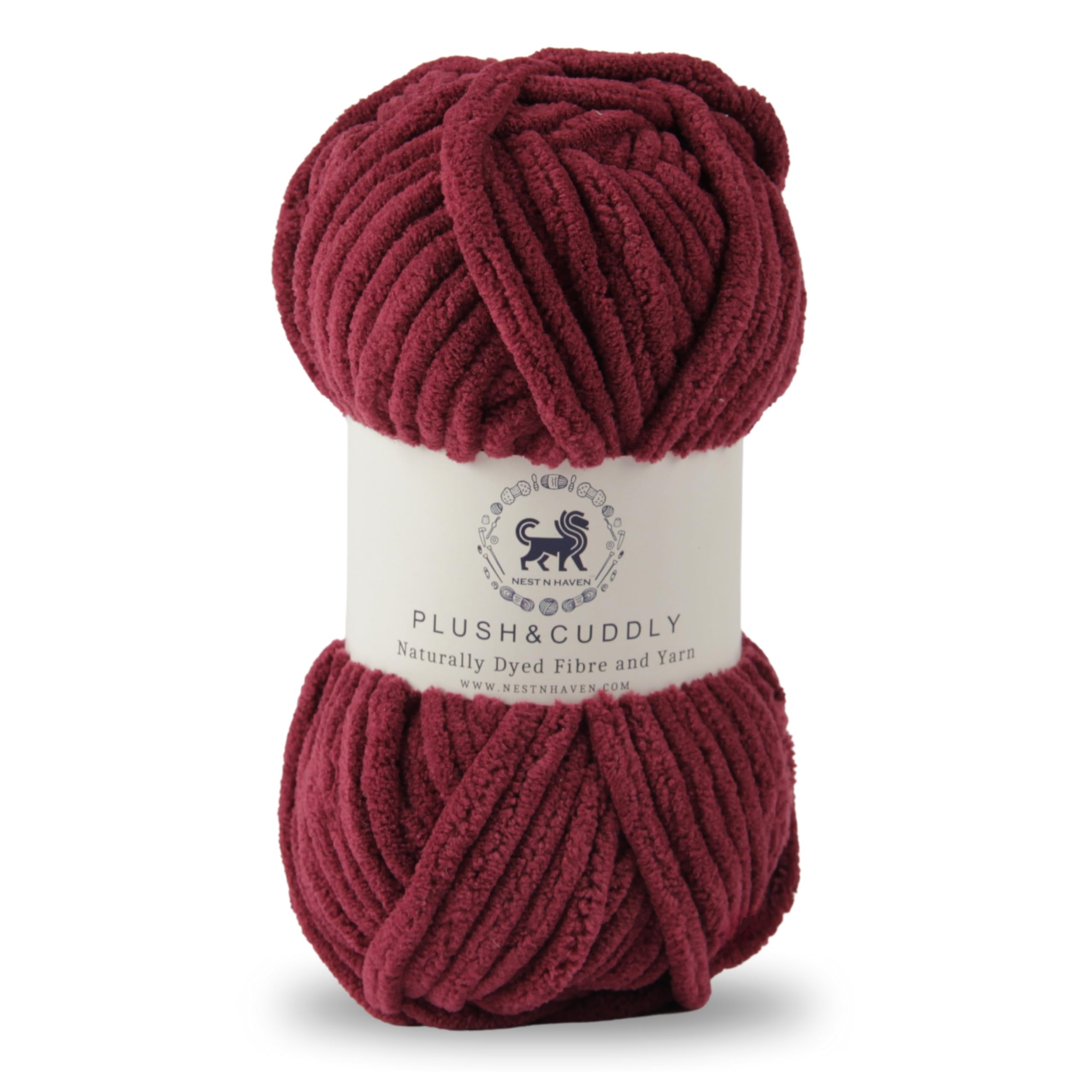 NESTNHAVEN, Wool, Plush & Cuddly, Chenille Yarn Supersoft Hand Knitting Wool Ball, (1 Ball/100 Gram Each) Ball Suitable for Craft, Babywear, Baby Blankets, 5 Bulky, Shade no - NNHB071 (Wine) (B0D6N8VPQF) Amazon Price History, Amazon Price Tracker