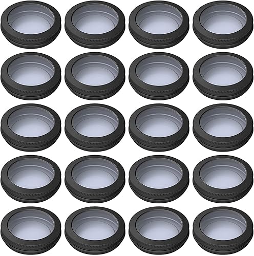 20 frascos de aluminio de 0.5 onzas de 0.5 onzas líquidas, recipientes recargables con tapa de rosca transparente, recipiente redondo al azar para