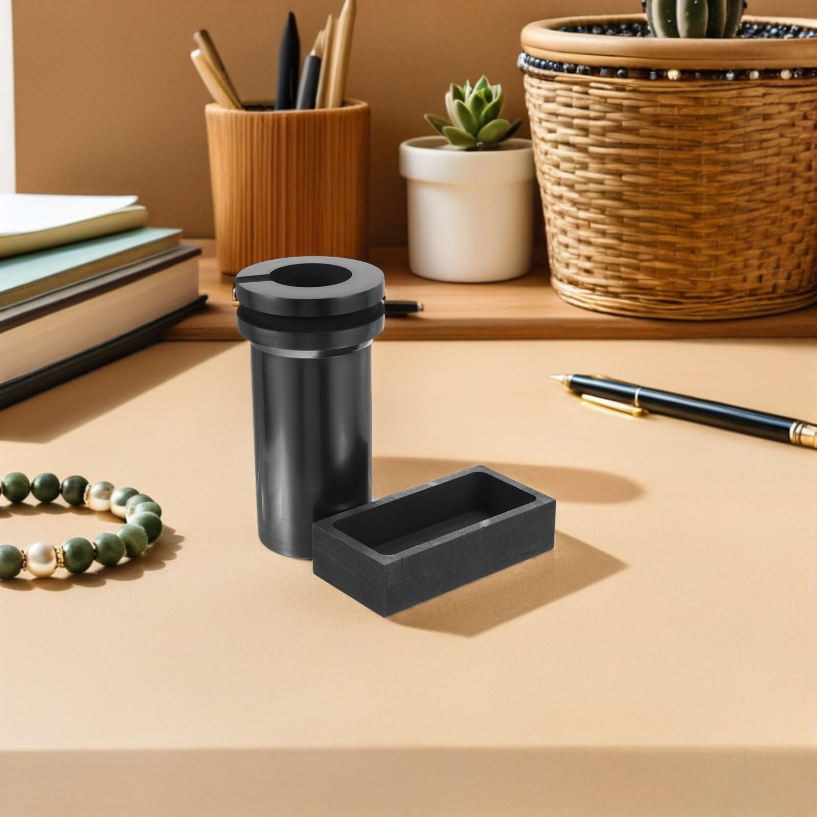 Graphitgießtiegel 2 Stück für Gold Silber Kupfer Messing Aluminium