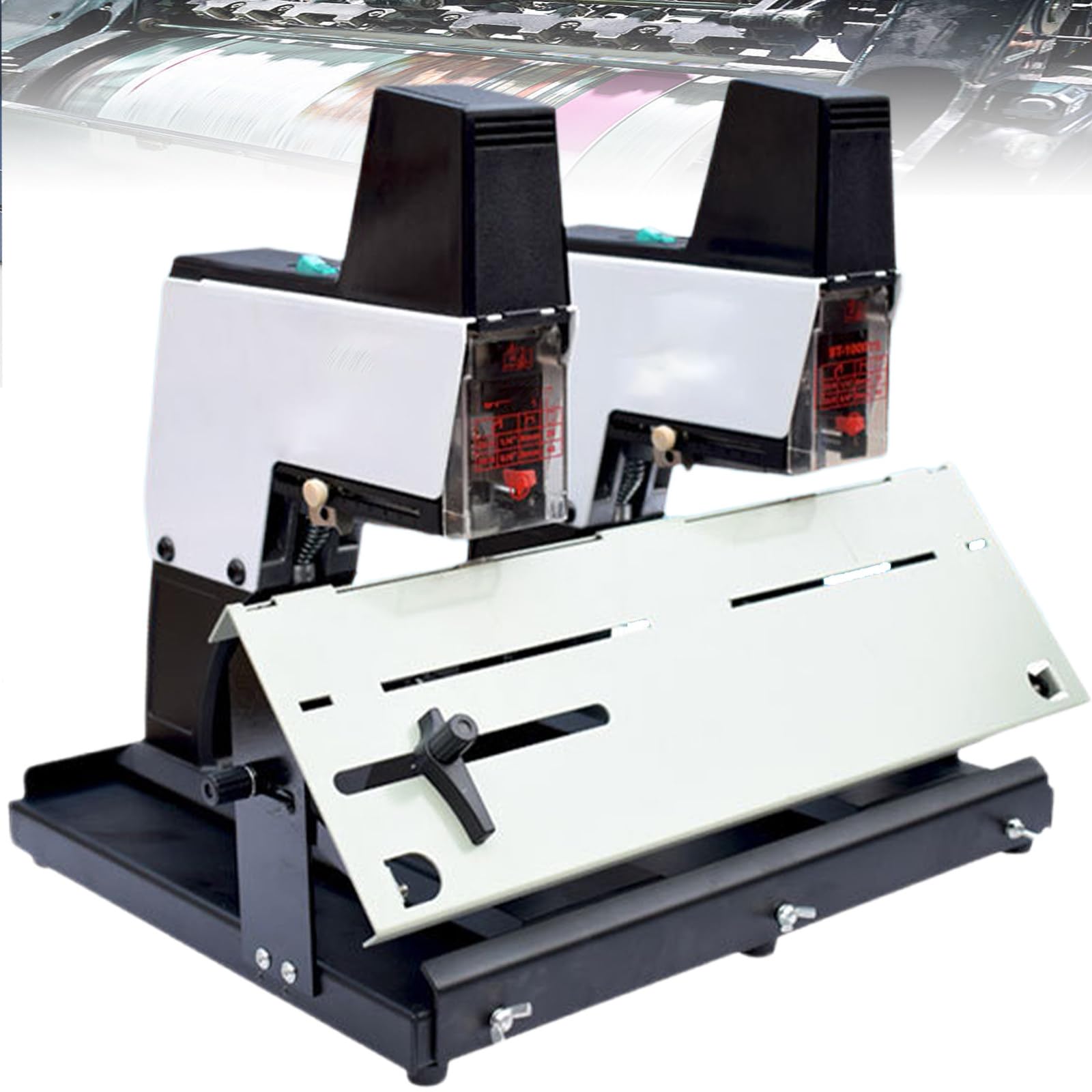 Macchina Legante Automatica, Cucitrice Automatica A Sella, Spessore di Rilegatura da 2 A 40 Fogli, Spessore Regolabile 100mm, per Rilegatura di Carta, Uffici, Tipografie C