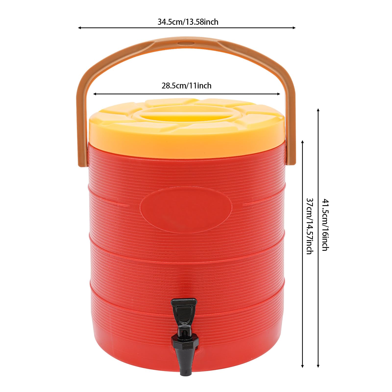 OUKANING Distributore termico per bevande, 25 l, in acciaio inox, grande, con rubinetto, a doppia parete, per caffè, succo e acqua, mantiene caldo e freddo per 24 ore, per feste, ufficio, ristorante