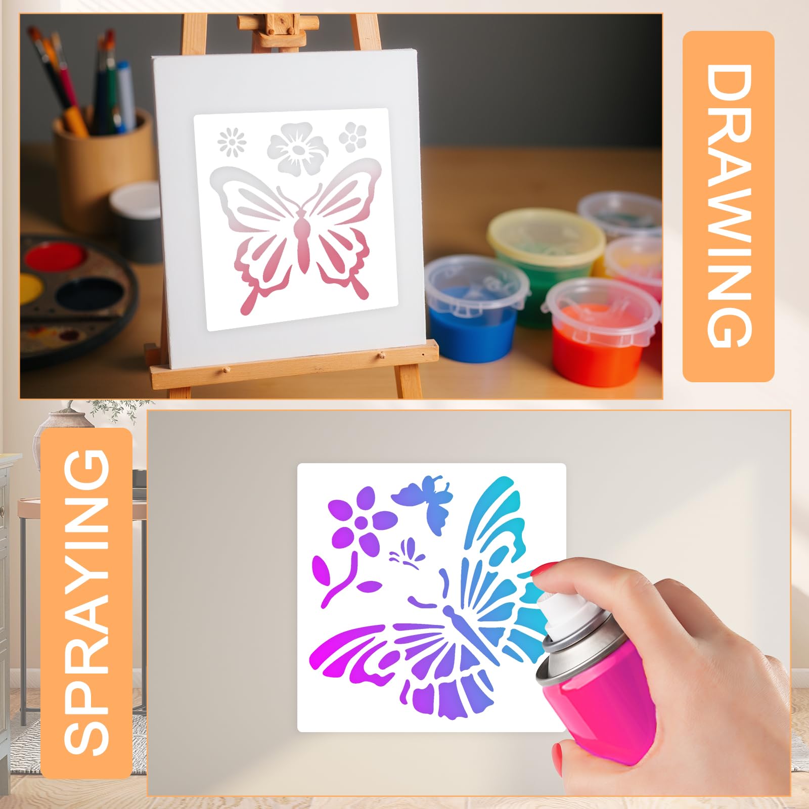 Lot De 12 Pochoirs Papillon De 15,2 Cm Pour Peinture Sur Bois