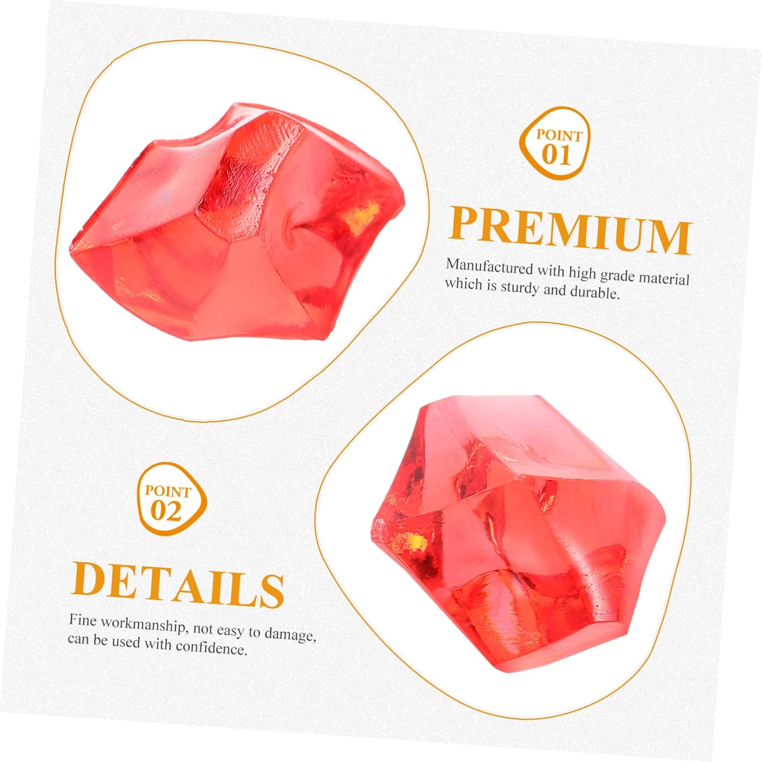 500pcs Acrylic Simulated Ice Cubes DIY Vase Fillers Crystal Crushed Ice Decor for Party