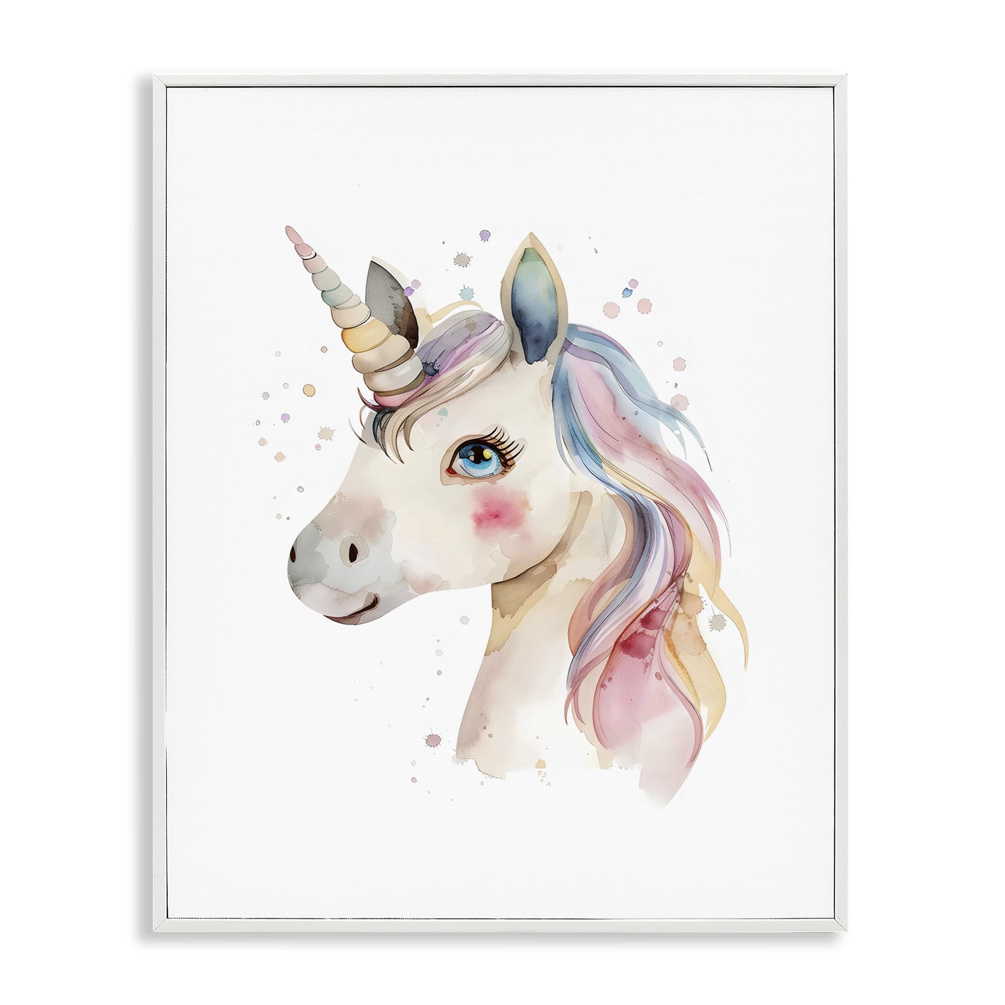Stupell Industries 'Dreamy Pastel Unicorn', Framed Giclee Art, White, 24 x 30 Inches, Easy to Hang and Sturdy, Made in USA, by LSR Design Studio