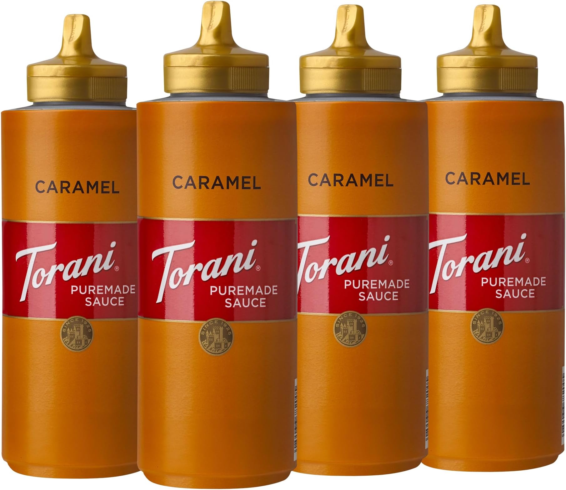Torani Puremade Sauce, Caramel, 16.5 Ounces(Pack of 4)