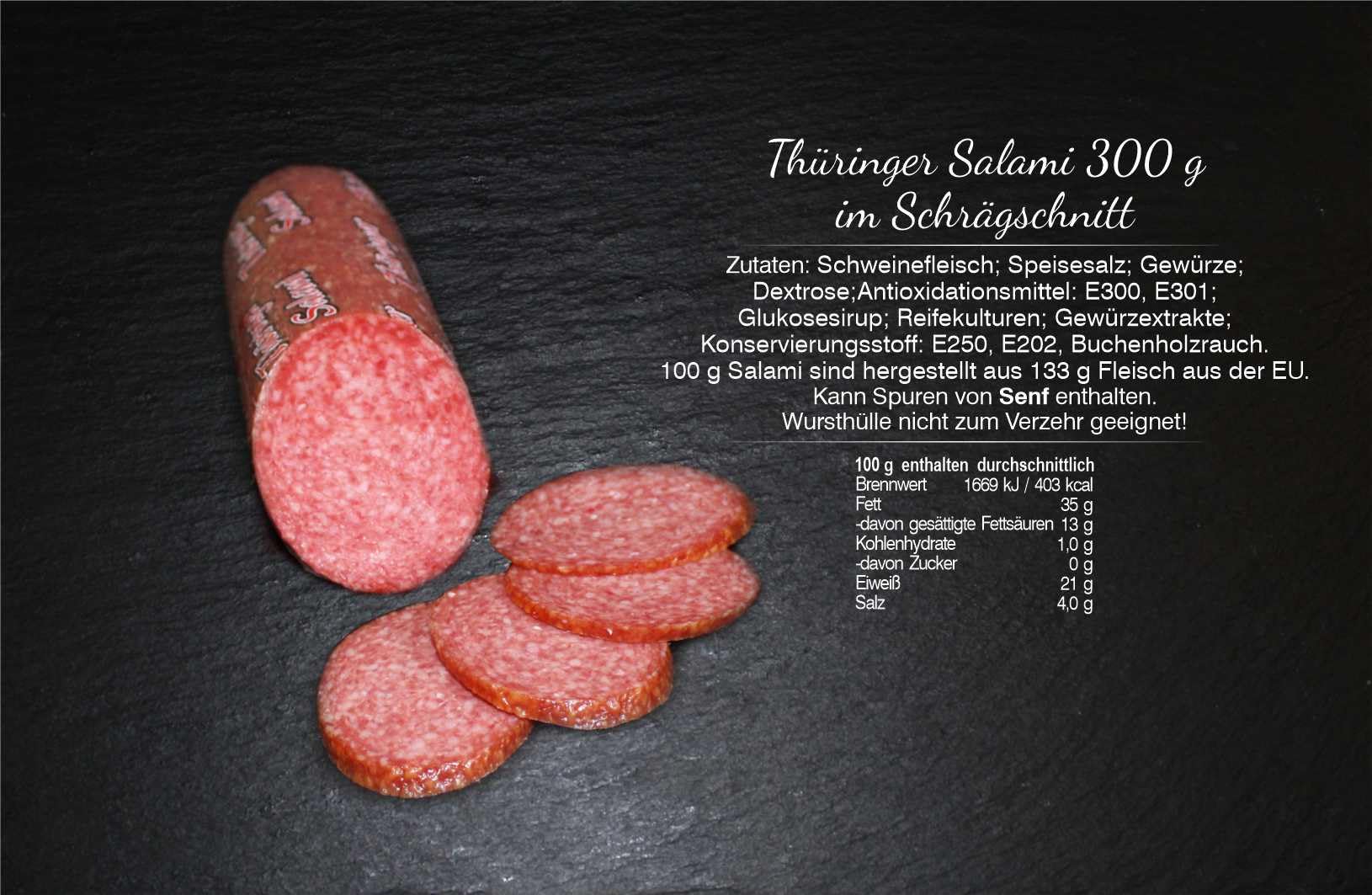 Salami Paket I Salamis für Feinschmecker I Wurst aus Thüringen