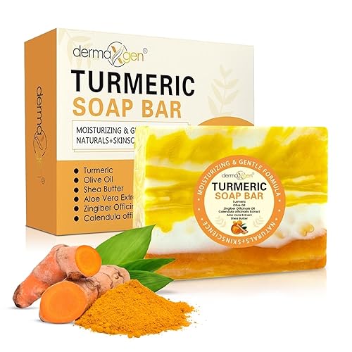 Miniatura 9 de DERMAXGEN Jabón orgánico TURMERIC  Limpiador natural puro hecho a mano para el cuidado de la piel y el cuerpo  Control de manchas, reduce el acné,