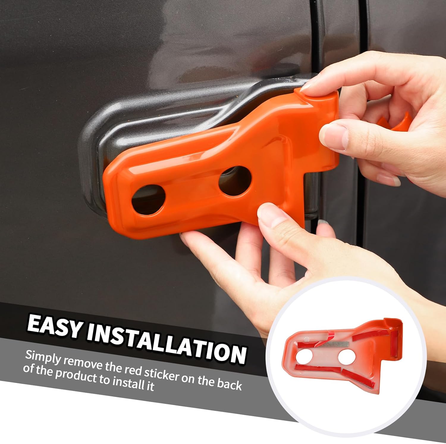 Jimen Fit for Jeep Wrangler JLU 4 Door 2018-2024, 20PCS Door Hinge & Tailgate Hinge Cover Exterior Trim Accessories (Orange)