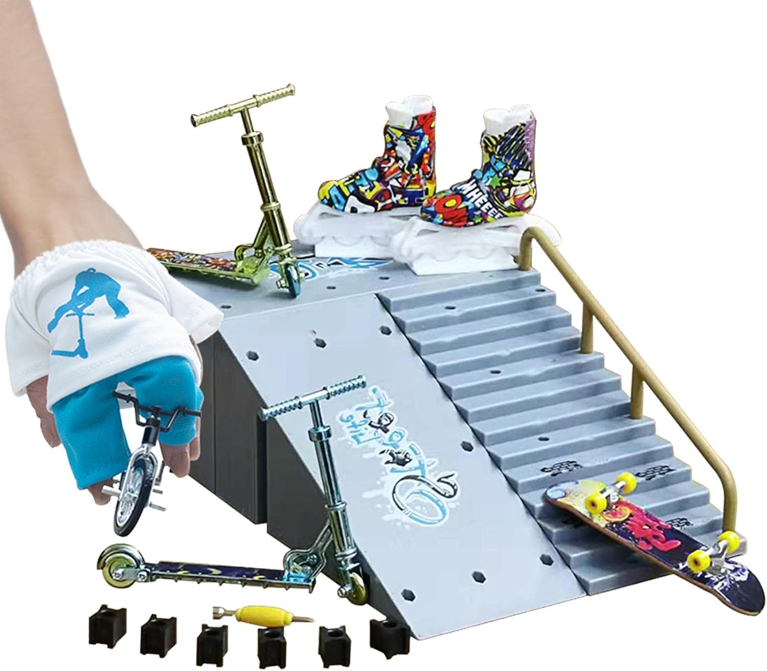 Fulenyi 11teiliges SkateparkKit, FingerSkateboardRampenSet