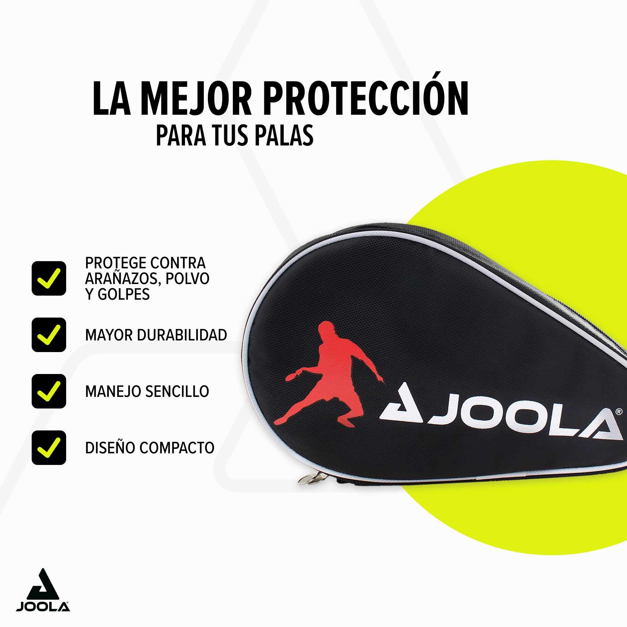 JOOLA Bolsillo Doble Funda 2 Raquetas de Ping Pong Impermeable 28 x 17 x 4 CM Blanco Rojo