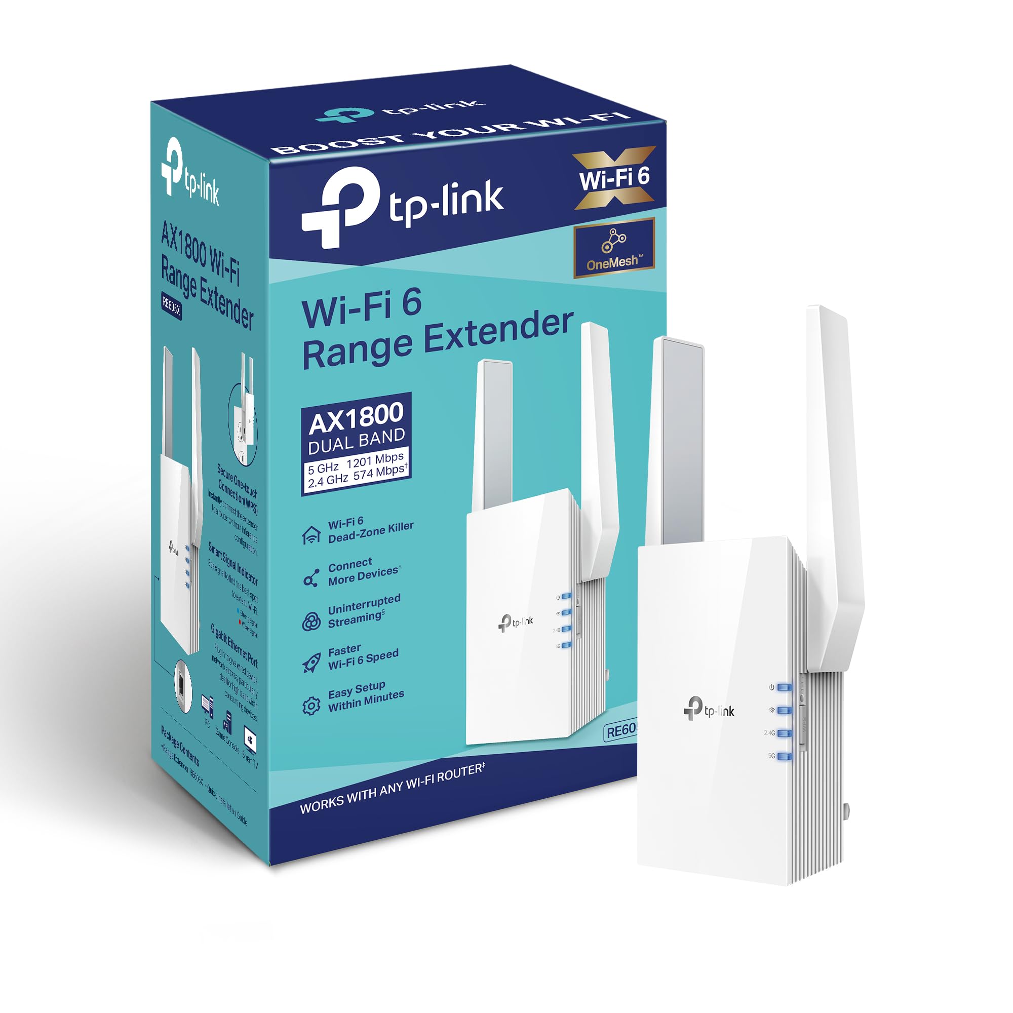 Amazon.com: TP-Link AX1800 WiFi 6 Extender(RE605X)-Internet