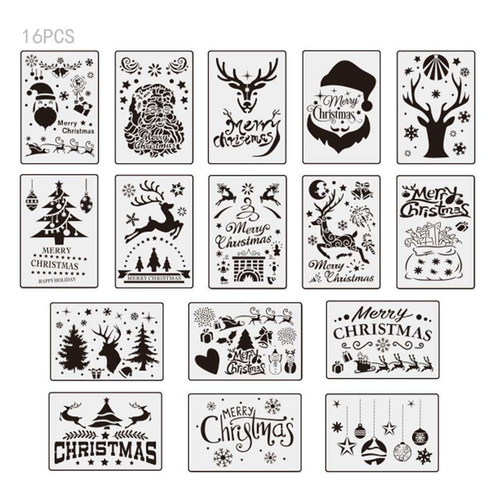 Buy TDCQ Christmas Stencils Set,Drawing Stencils Art,Christmas Stencils