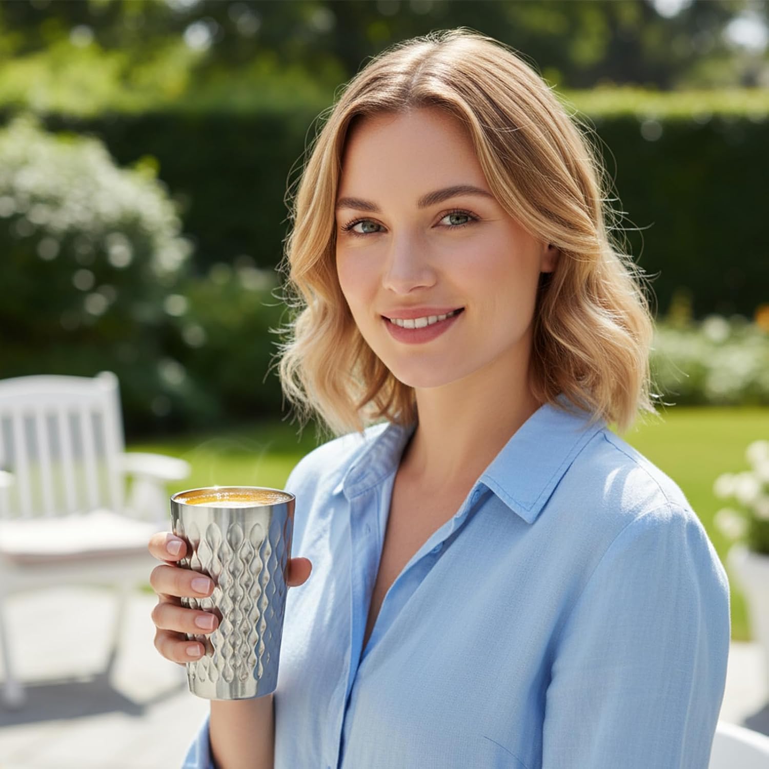 Yolev Stainless Steel Double Wall Cups 8 Pack 16oz Stainless Steel Cups Pint Cup Metal Double Layer Insulated Drinking Beer Water Tumbler Camping Reusable Stackable for Travel Camping Home Outdoor